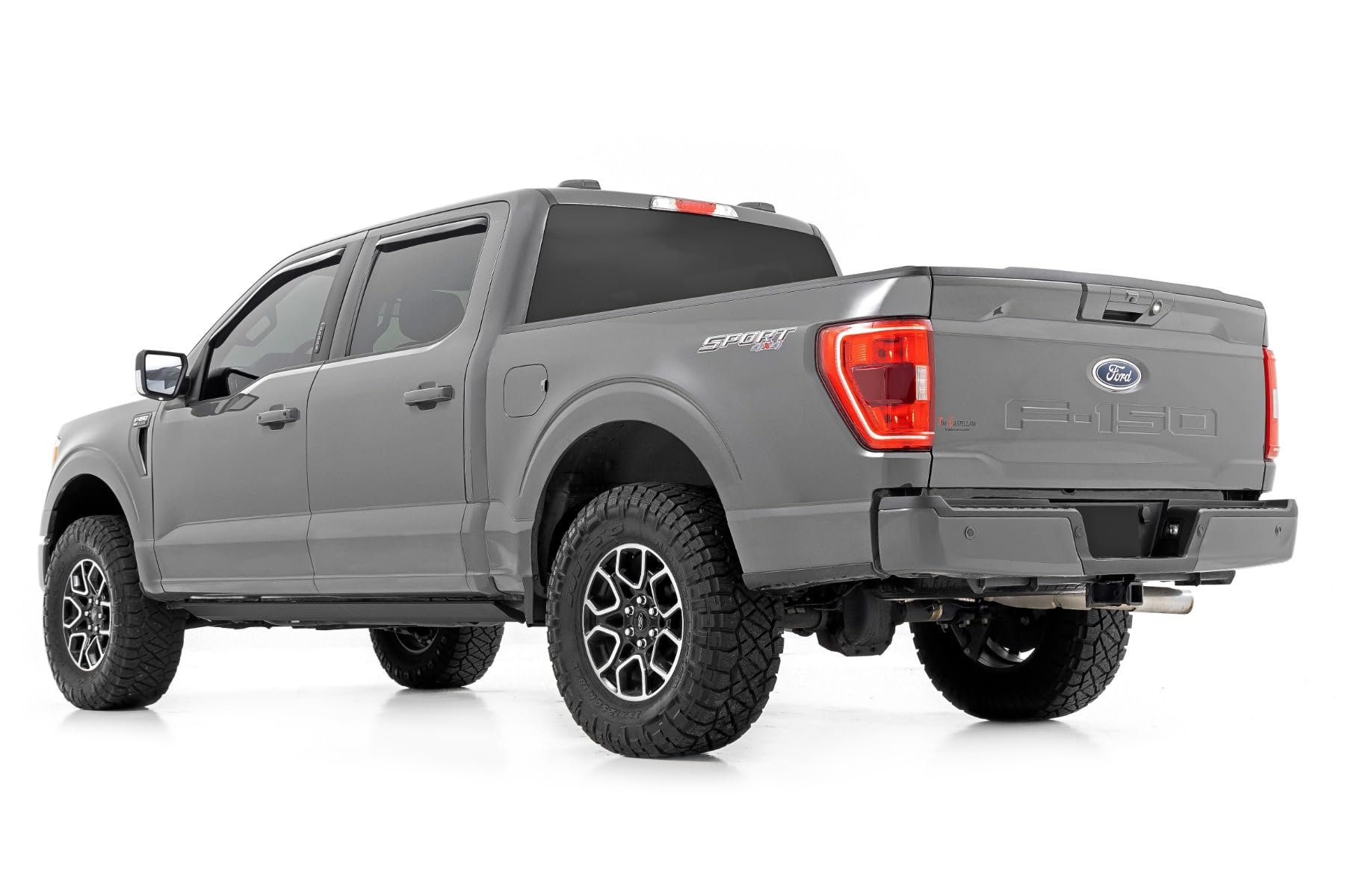 Rough Country Power Running Boards with LED Step Lights for F150 Ford Lightning/250/350/Raptor Super Cab (2015-2025) - Dual Motor Electric Powerstep Board & Retractable Truck Steps