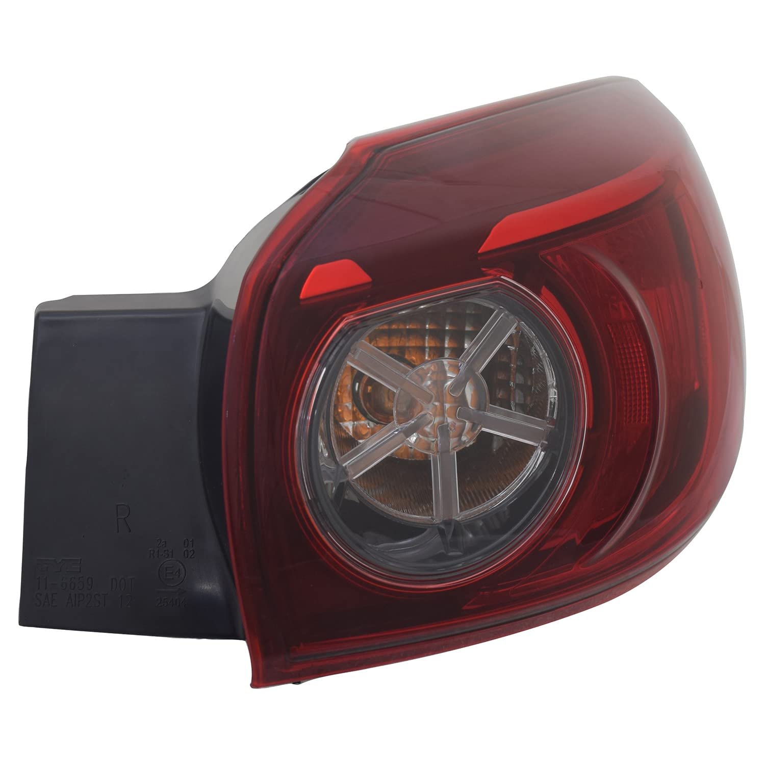 Right TYC Tail Light Assembly Compatible with 2014-2018 Mazda Mazda3