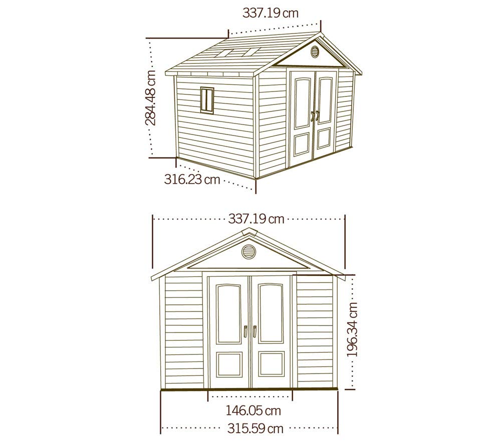 Outdoor Storage Shed Lifetime 6433 with Windows, 11 by 11 Feet