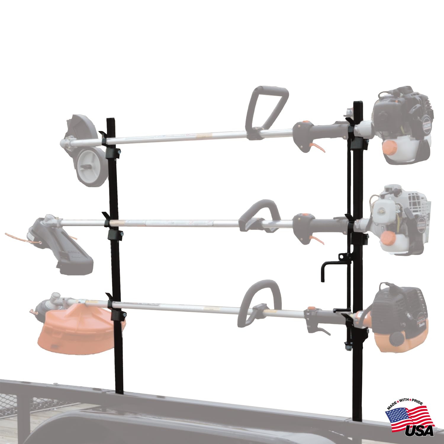 LT10 Buyers Products Landscape Trailer Trimmer Rack, Holds 3 Weed Eaters, Made in the USA, Trimmer Rack For Open Landscape Trailers, Lawn Care Accessories, Lawn Equipment & Landscape Tools