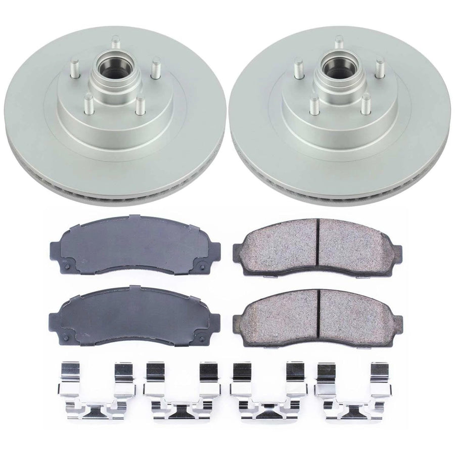 Power Stop Z17 Coated Rotor CRK1920, Front Brake Kit-Coated Brake Rotors & Ceramic Brake Pads