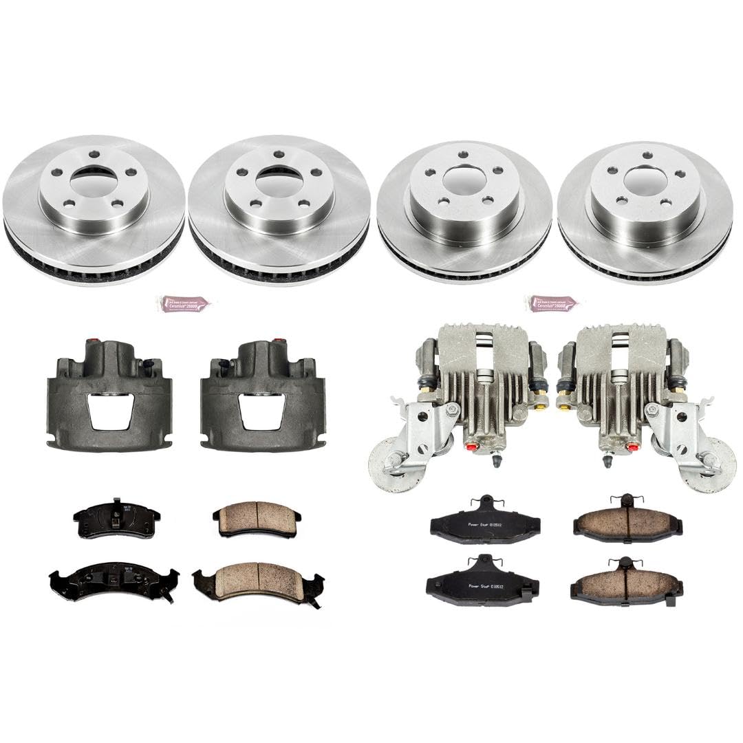 Power Stop KCOE1533 Replacement Autospeciality Front and Rear Caliper Kit- OE Rotors, Ceramic Brake Pads, Calipers For Chevrolet Camaro 1993, Pontiac Firebird 1993 [Model Specific]