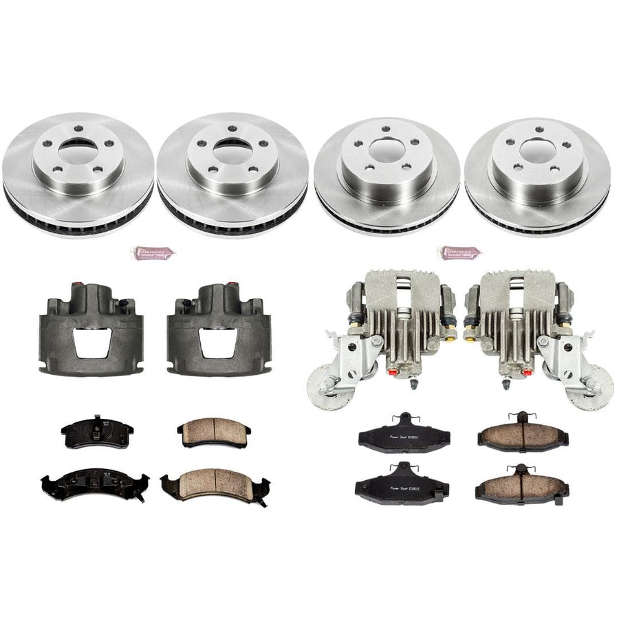 Power Stop KCOE1533 Replacement Autospeciality Front and Rear Caliper Kit- OE Rotors, Ceramic Brake Pads, Calipers For Chevrolet Camaro 1993, Pontiac Firebird 1993 [Model Specific]