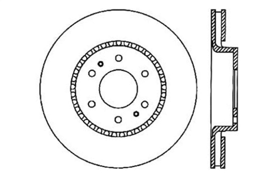 Sport StopTech Cross Drilled Brake Rotor; Front Right 128.66053R