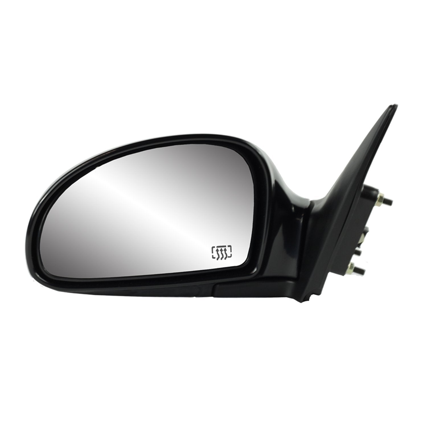 Mirror Driver Side for Kia Spectra 5, Textured Black w/PTM Cover, Chrome Lens, Foldaway, Heated Power