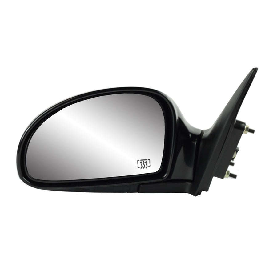 Mirror Driver Side for Kia Spectra 5, Textured Black w/PTM Cover, Chrome Lens, Foldaway, Heated Power