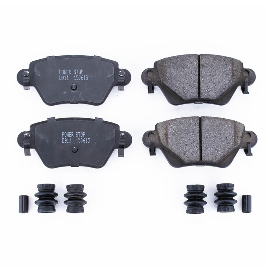 Rear Brake Kit Power Stop For Jaguar X-Type 2002-05 - Ceramic Brake Pads With Installation Hardware, 17-911
