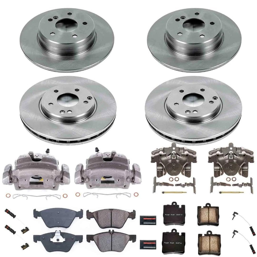 Power Stop KCOE2790 Brake Rotors, Brake Pads & Calipers Autospecialty Front and Rear Kit For Mercedes-Benz E430 2001-2002 [Model Specific]