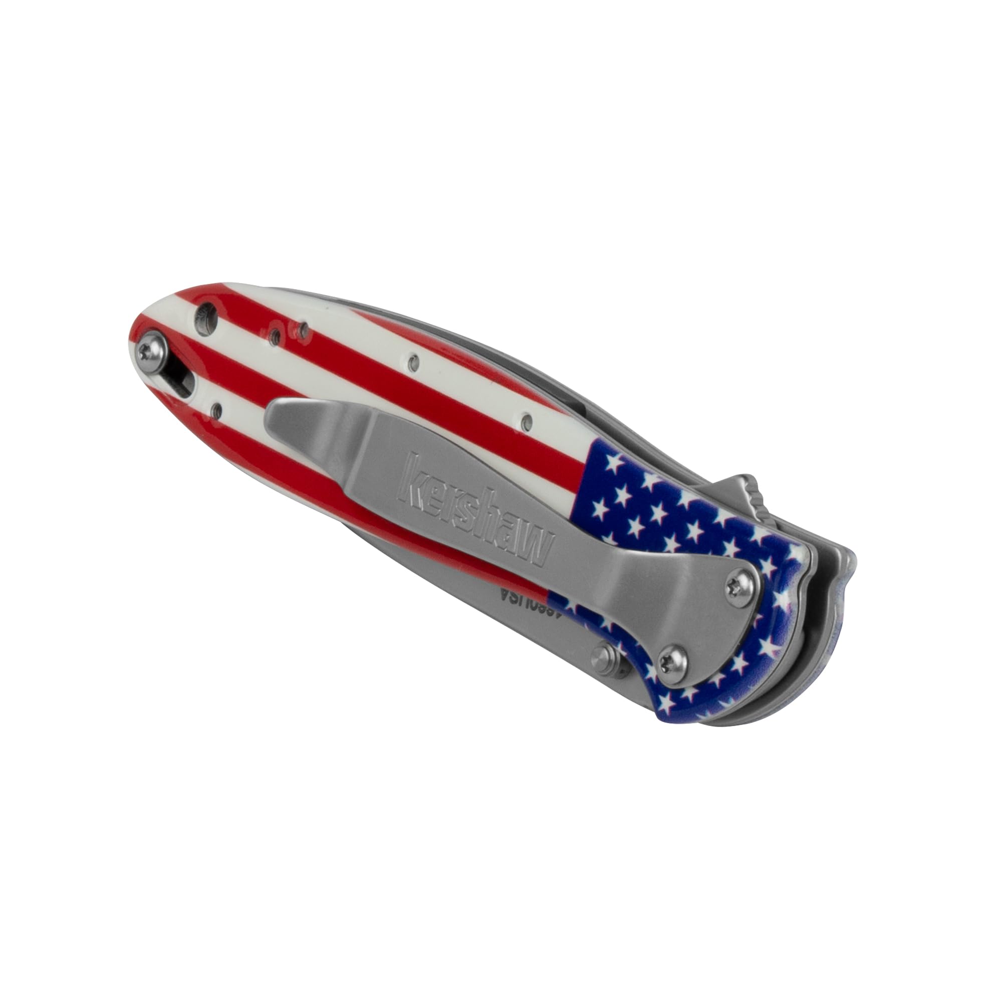 Kershaw Folding Pocket Knife Leek, 3" Sandvik 14C28N Blade, Aluminum Handle, Slim and Versatile Tool, Made in the USA