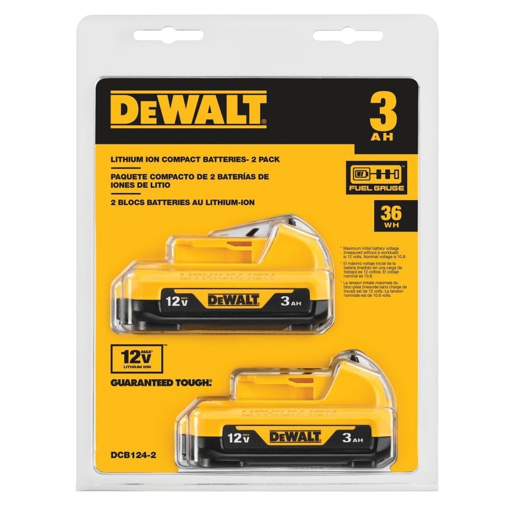 12V MAX* DEWALT Batteries, 3.0-Ah, 2-Pack (DCB124-2)