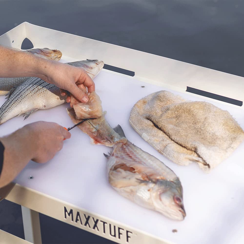 Dock-Mounted MAXXTUFF Heavy-Duty Fish Fillet Table, Model MTM101