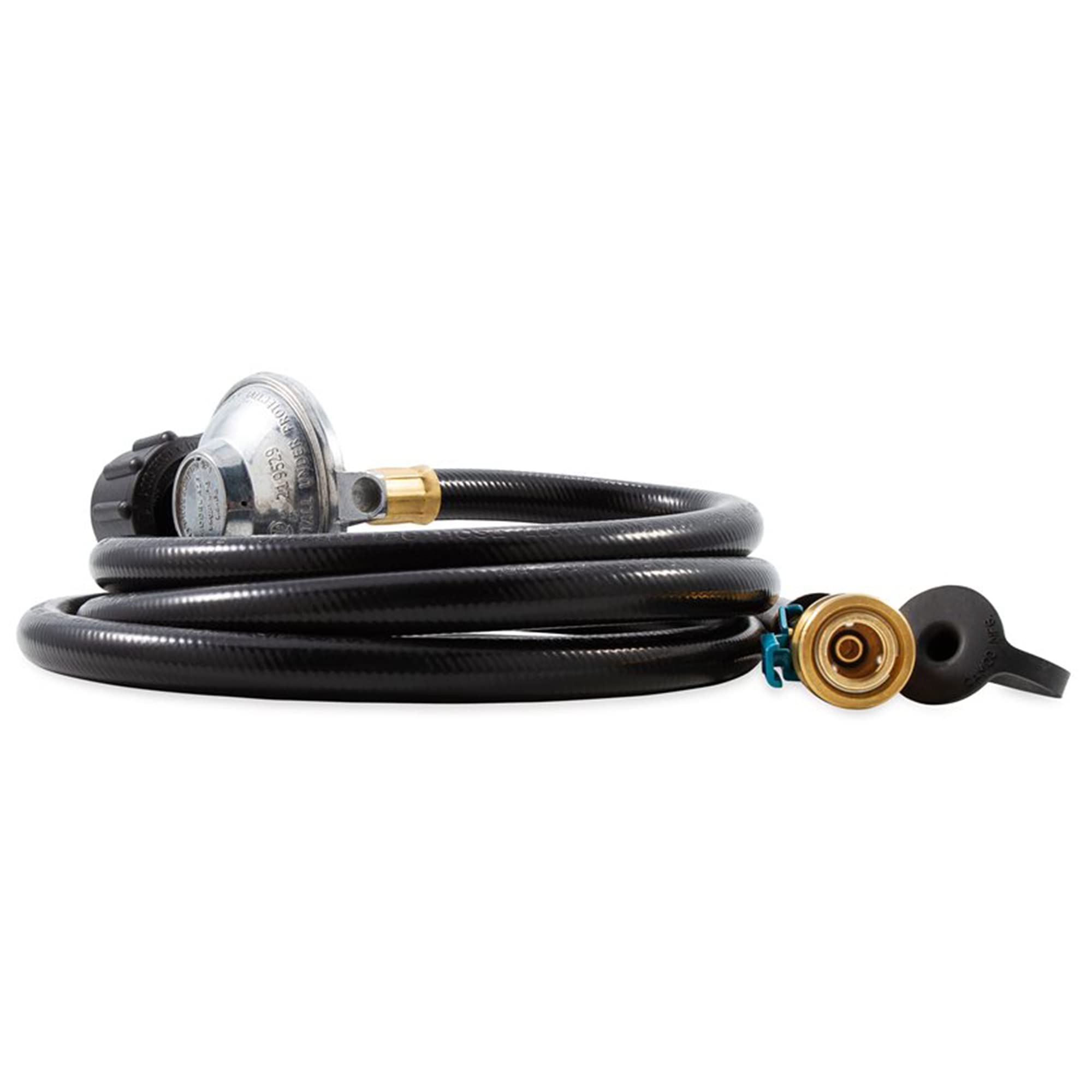 Camco Gas Regulator Low Pressure with 6' Hose and Female Quick Connect x Acme Nut- Simple and Quick Install - Use with Low Pressure Gas Appliances (57629)