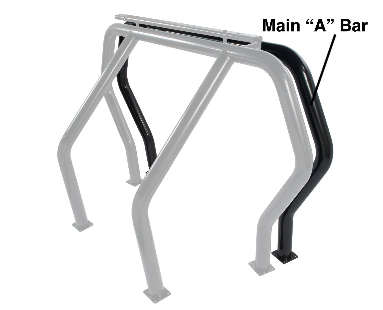 Go Rhino Component Bed Bar - A Additional Bar | Mild Steel, Black | 91001B