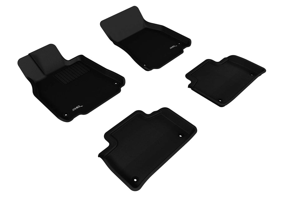 Custom Fit 3D MAXpider Kagu Floor Mat (Black) Compatible with Lexus LS460 RWD 2007-2012 - Full Set