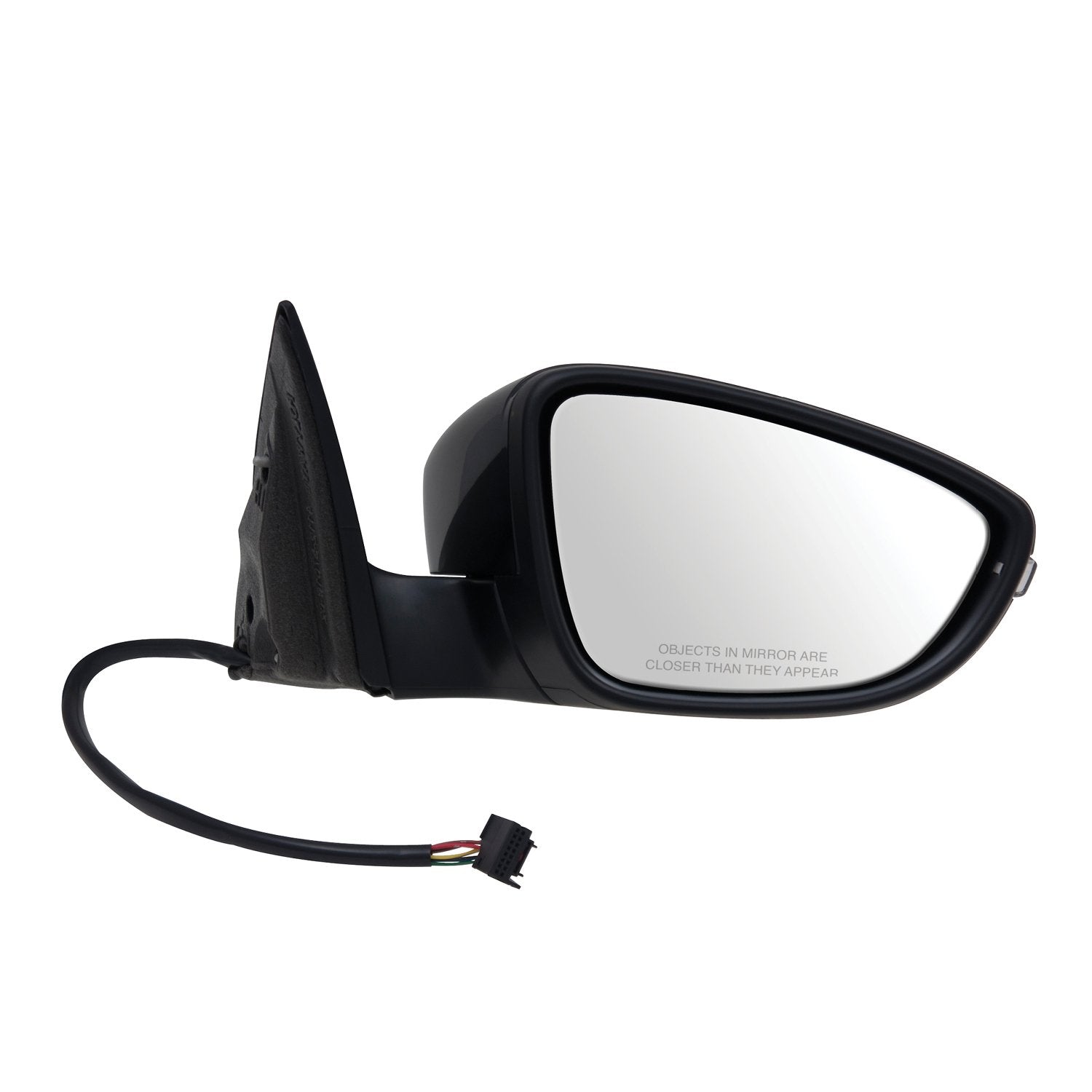Passenger Side Fit Mirror for Volkswagen Passat CC, Textured Black w/PTM Cover, w/Turn Signal, Puddle lamp, Foldaway, w/o auto dimming, w/o Memory, w/o Power Folding, Heated Power
