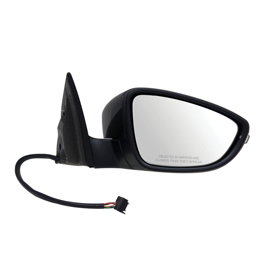 Passenger Side Fit Mirror for Volkswagen Passat CC, Textured Black w/PTM Cover, w/Turn Signal, Puddle lamp, Foldaway, w/o auto dimming, w/o Memory, w/o Power Folding, Heated Power
