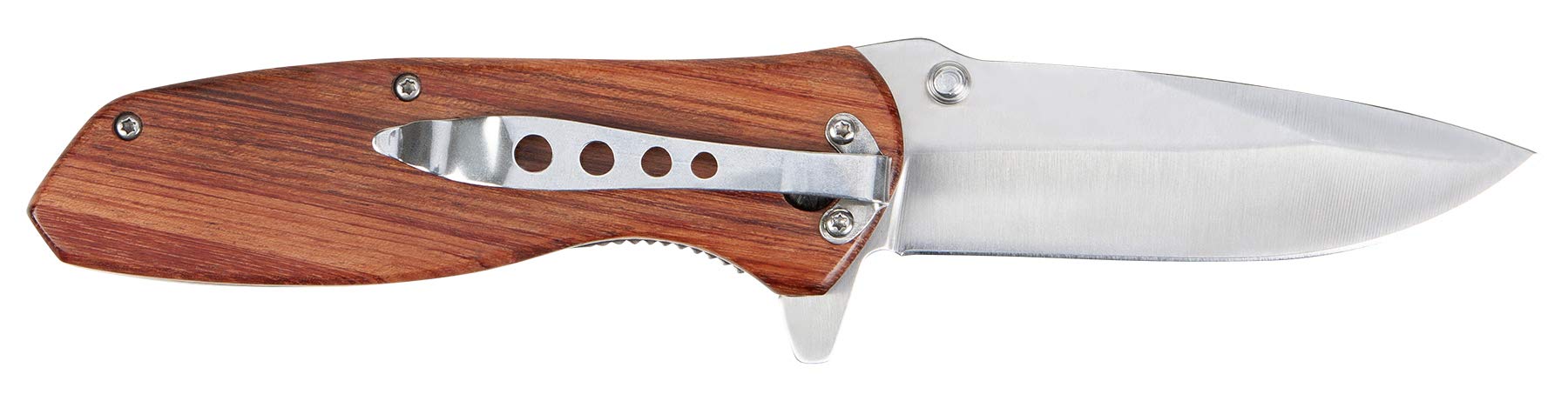 Quick and Easy Performance Tool W9366 Assisted Opening Pocket Knife with Stainless Steel Straight Edge Blade, Thumb Studs, and Pocket Clip