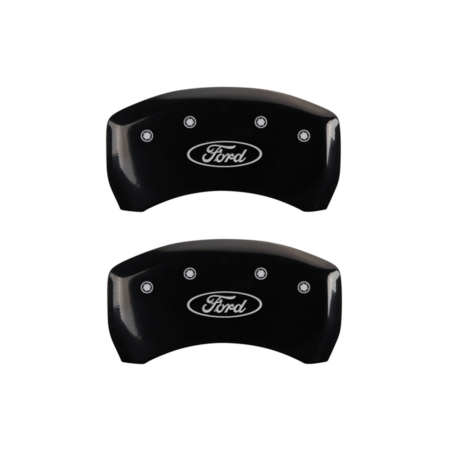 Black Brake Covers MGP Caliper Covers Engraved with Silver Ford Oval (Set of 4) 10198SFRDBK