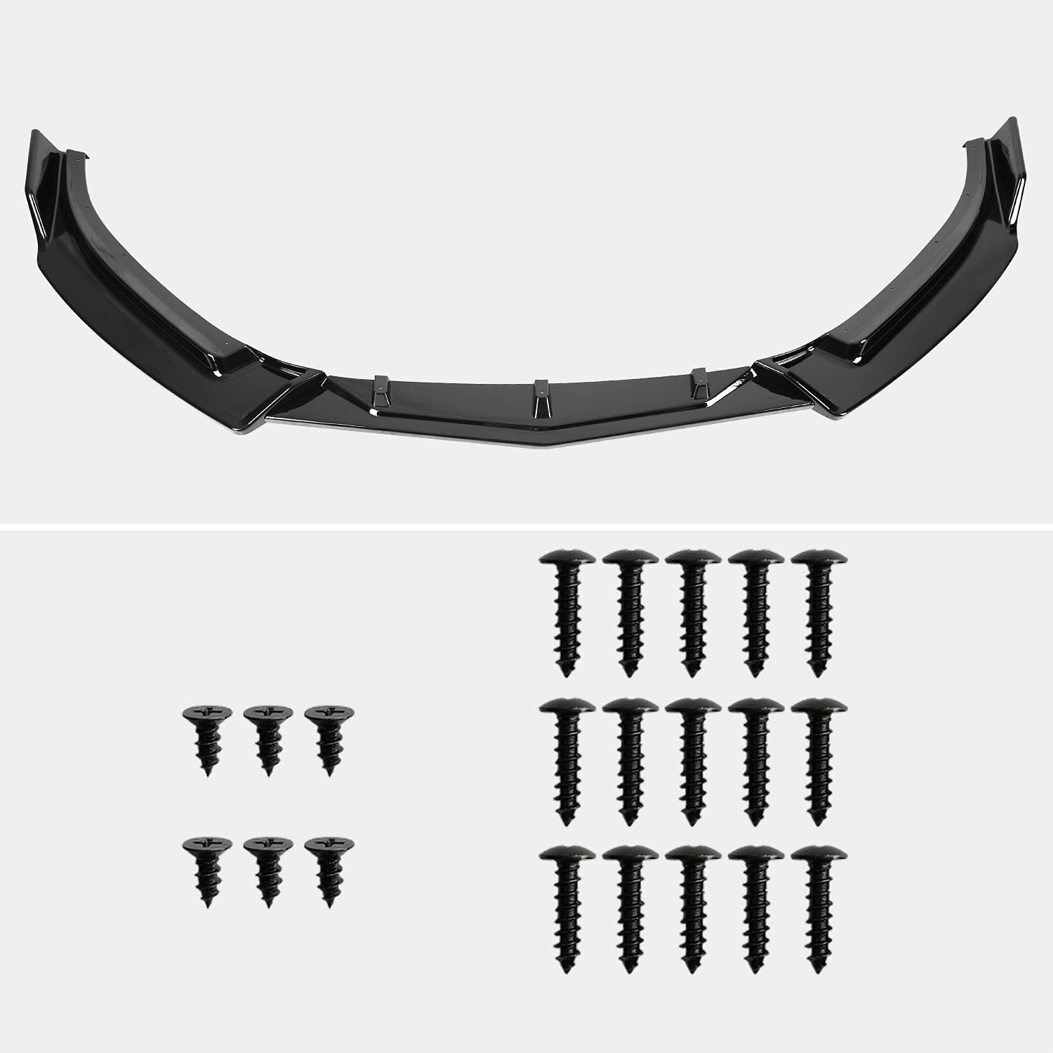 Glossy Black SPEC-D TUNING Front Bumper Lip Spoiler Splitter Body Kit 3PC Compatible with 2014-2018 Mazda 3