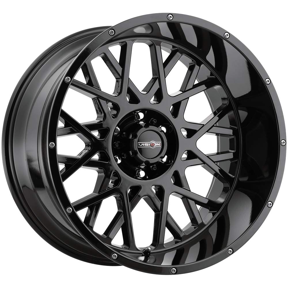 18x9 Vision 412 Rocker -12mm Gloss Black Wheel Rim 18" Inch