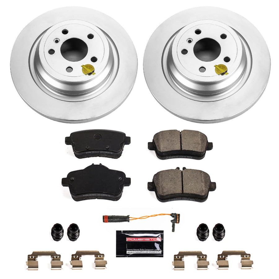 Coated Brake Rotor and Ceramic Brake Pads Power Stop CRK7440- Rear For Mercedes-Benz GLE300d, Mercedes-Benz GLE350, Mercedes-Benz ML, Mercedes-Benz ML350 [Model Specific]
