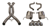 Sport Cat-Back Exhaust System Corsa Performance 14768CB Dual Rear Exit Incl. 3 in. X Pipe 2.75 in. Over Axle Pipe Mufflers/Clamps/Quad 4.5 in. Polished Tips