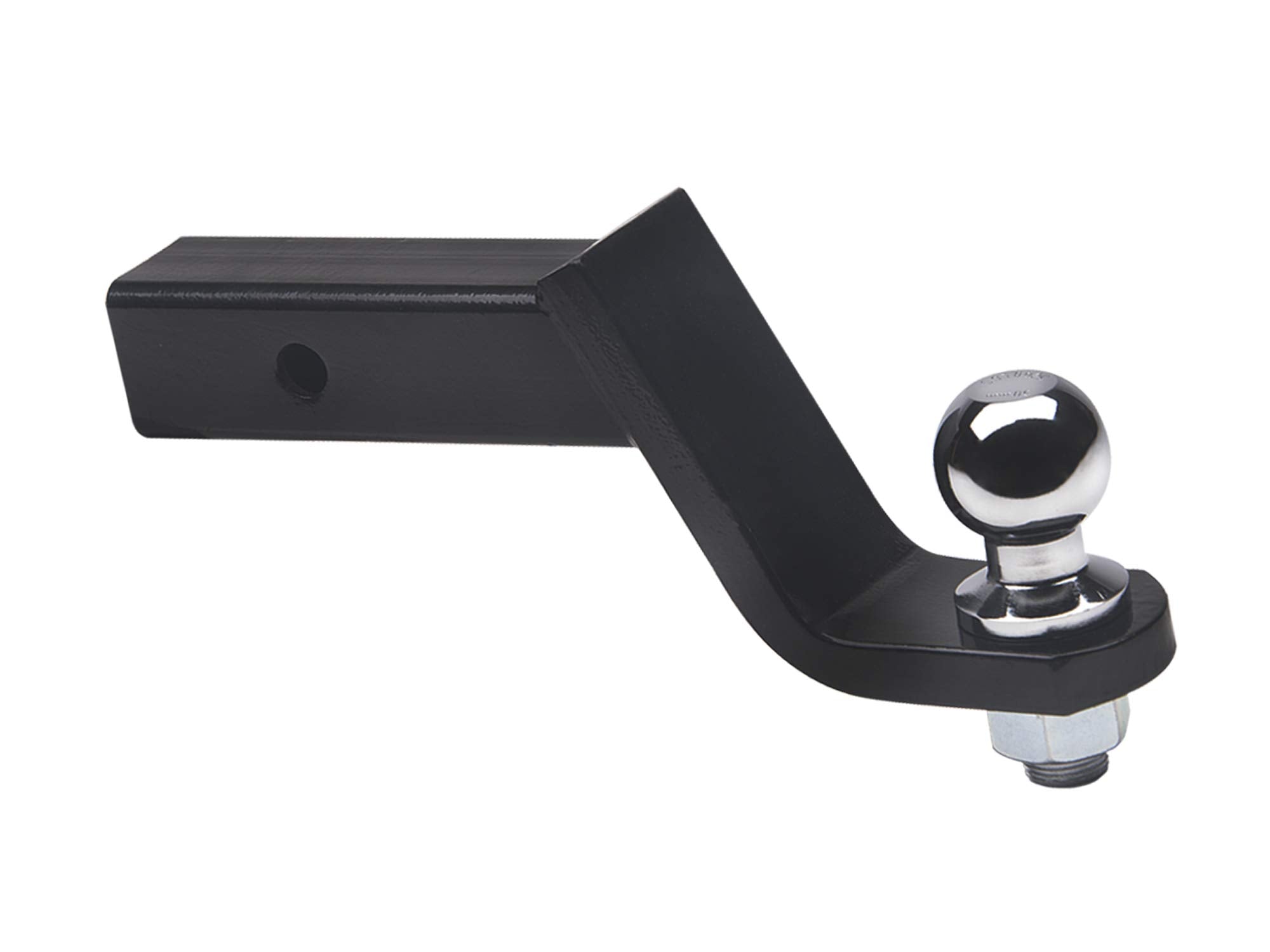 4" Drop Down Armordillo Loaded Ball Mount Trailer Tow Hitch with 2" Receiver Tube Universal Fit - Black