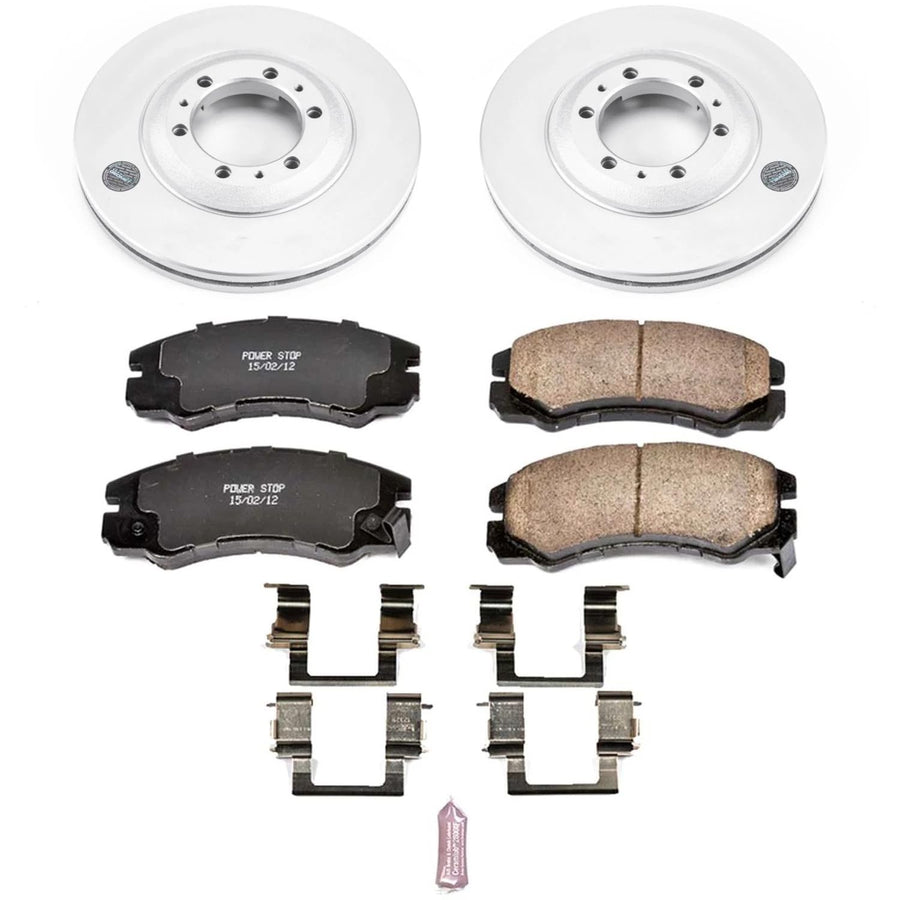 Power Stop Z17 Coated Rotor Front Brake Kit- Coated Brake Pads and Rotors For Acura SLX, Passport, Amigo, Rodeo, Rodeo Sp, Trooper, VehiCROSS [Model Specific]