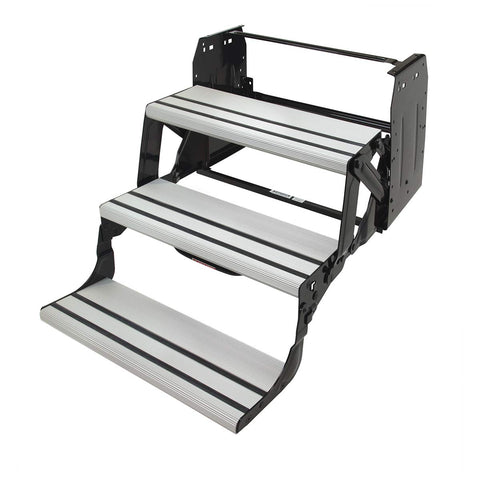 Alumi-Tread Triple Manual Step Lippert Components , Black