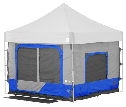 Camping Cube E-Z UP 6.4, Converts 10' Straight Leg Canopy into Camping Tent, Royal Blue (Canopy/Shelter NOT Included)