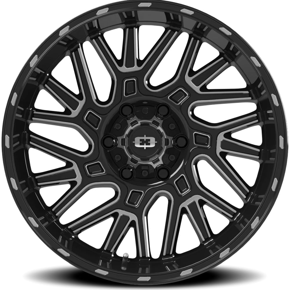 404 Brawl Vision 20x9 6x5.5" +12mm Black/Milled Wheel Rim 20" Inch