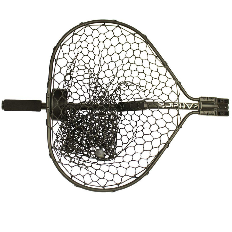 YakAttack Landing Net Leverage with Foam Extension – 12" x 20" Hoop | 56" Overall Length | Folding Kayak Fishing Net | Forearm Grip | Rubber Netting | Track Mount Storage Compatible