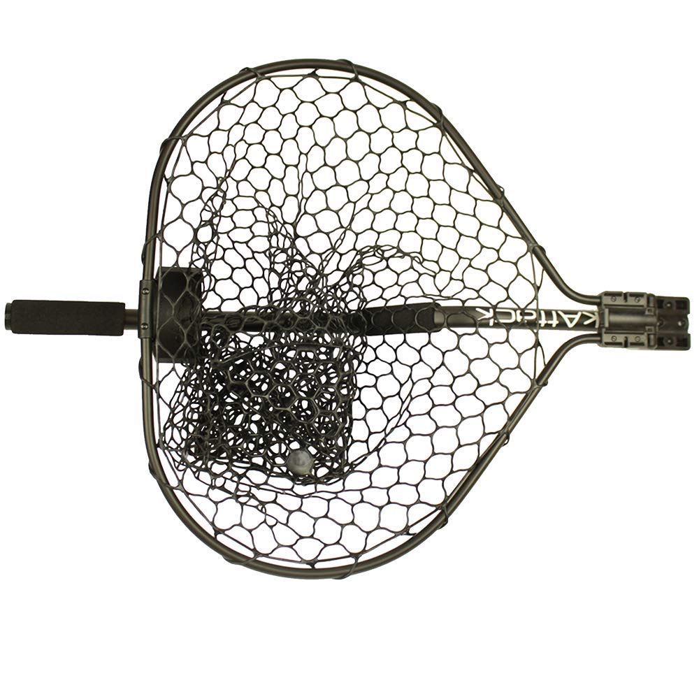 YakAttack Landing Net® Leverage with Foam Extension – 20" x 21" Hoop | 54" Overall Length | Folding Kayak Fishing Net | Forearm Grip | Rubber Netting | Track Mount Storage Compatible