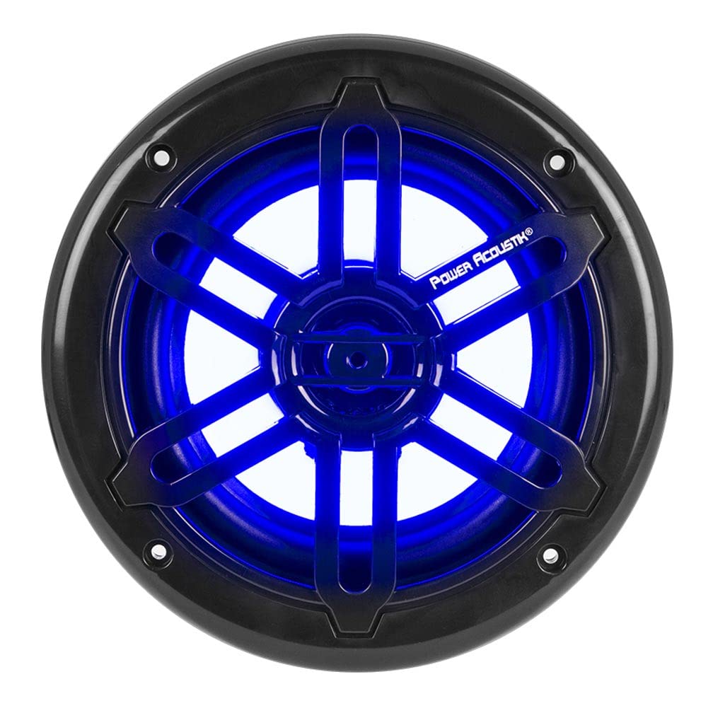 Marine Power Acoustik 6.5" 2-Way Speakers with Blue LED White & Black Grills