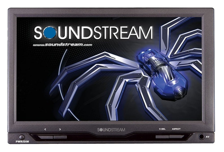 VHR-72IRA Soundstream Universal 7" Headrest Monitor with 2 A/V Inputs and LED Backlighting , Black