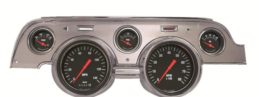 Hot Rod Classic Instruments MU67HRBA - Brushed Aluminum - Standard Speedometer