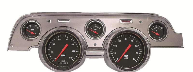 Hot Rod Classic Instruments MU67HRBA - Brushed Aluminum - Standard Speedometer