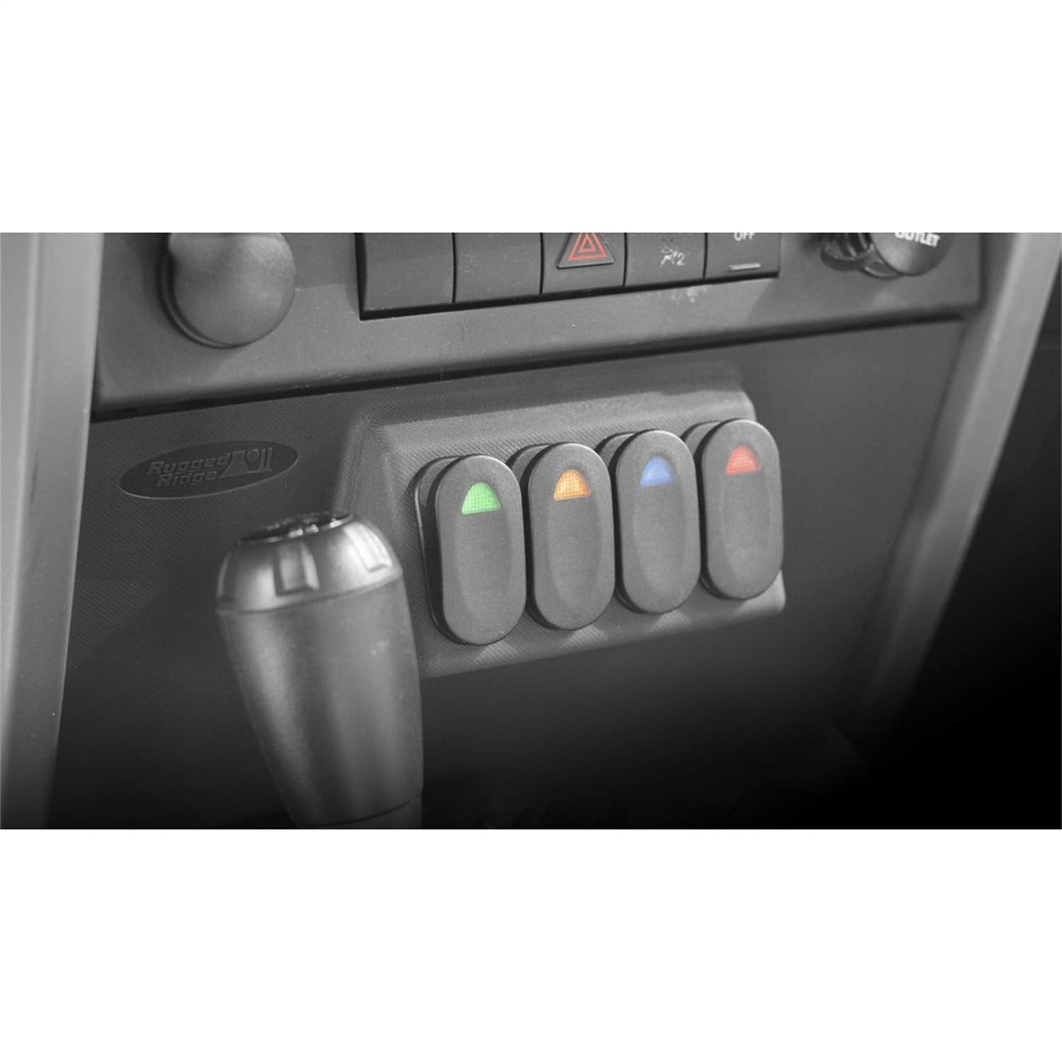 Switch Pod Rugged Ridge for Jeep Wrangler JK | Thermoplastic Olefin (TPO), Black | 17235.55 | Fits 2007-2010 Jeep Wrangler JK