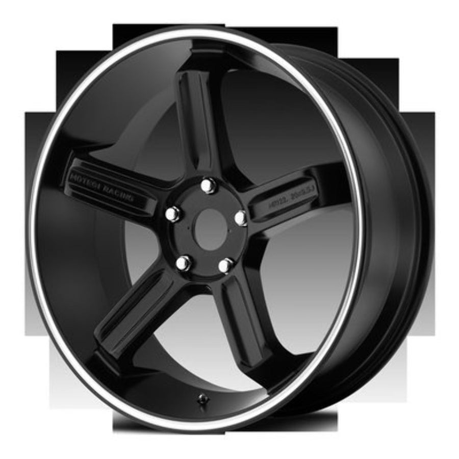 Satin Black Motegi Racing MR122 Wheel with Machined Stripe and Machined Finish (20.00x9.50"/0x0mm)