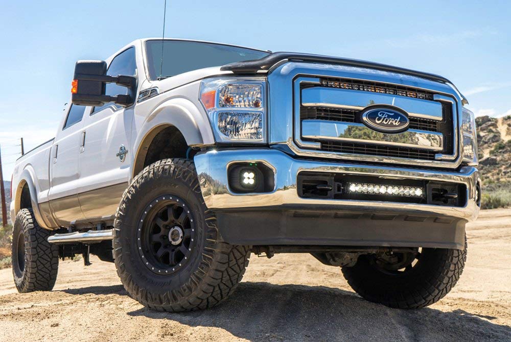 Baja Designs Pro Squadron-R Fog Pocket LED Light Kit fits Ford F-250/350 Super Duty 2011-16 (Wide Cornering; Clear)