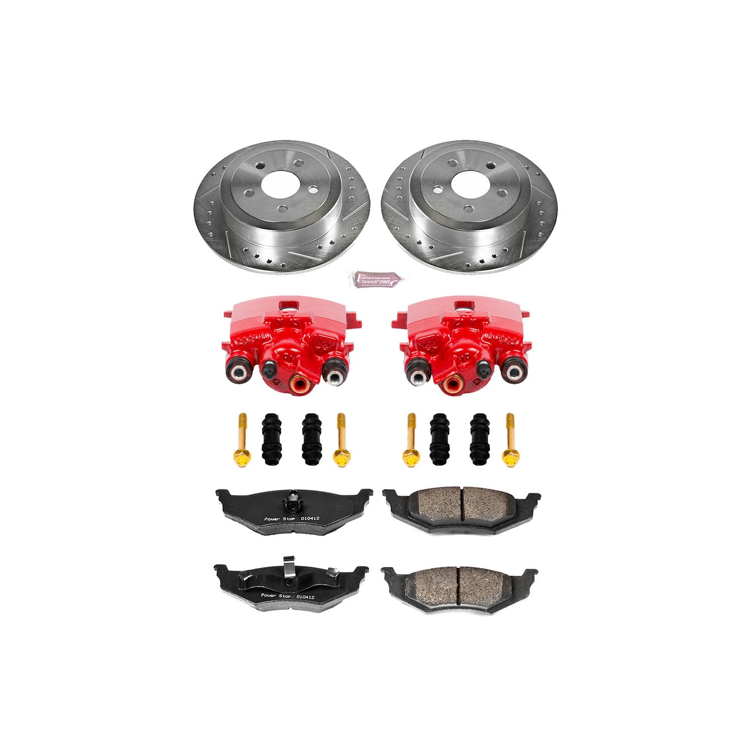 Power Stop Rear Z23 Evolution Sport Brake Kit KC6266B (with Calipers) For Chrysler PT Cruiser 2001-2007 [Model Specific]