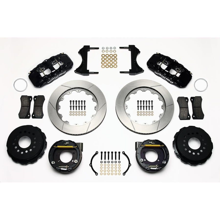 14.00" AERO4 Rear P-Brake Kit, Drill, Red