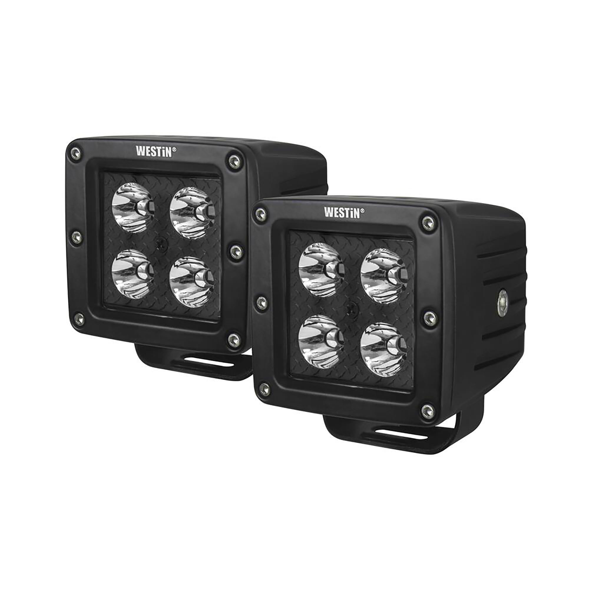 HyperQ B-Force LED Auxiliary Lights Westin 09-12205A-PR Spot Beam 3.2x3 in. 5W (Set of 2)