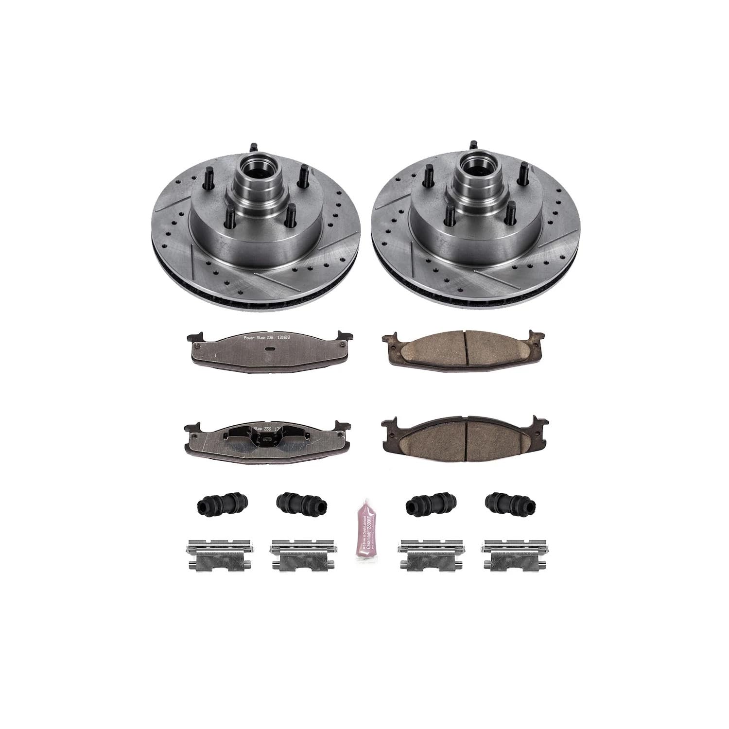 Power Stop Front K1831-36 Z36 Truck & Tow Brake Kit, Carbon Fiber Ceramic Brake Pads and Drilled/Slotted Brake Rotors