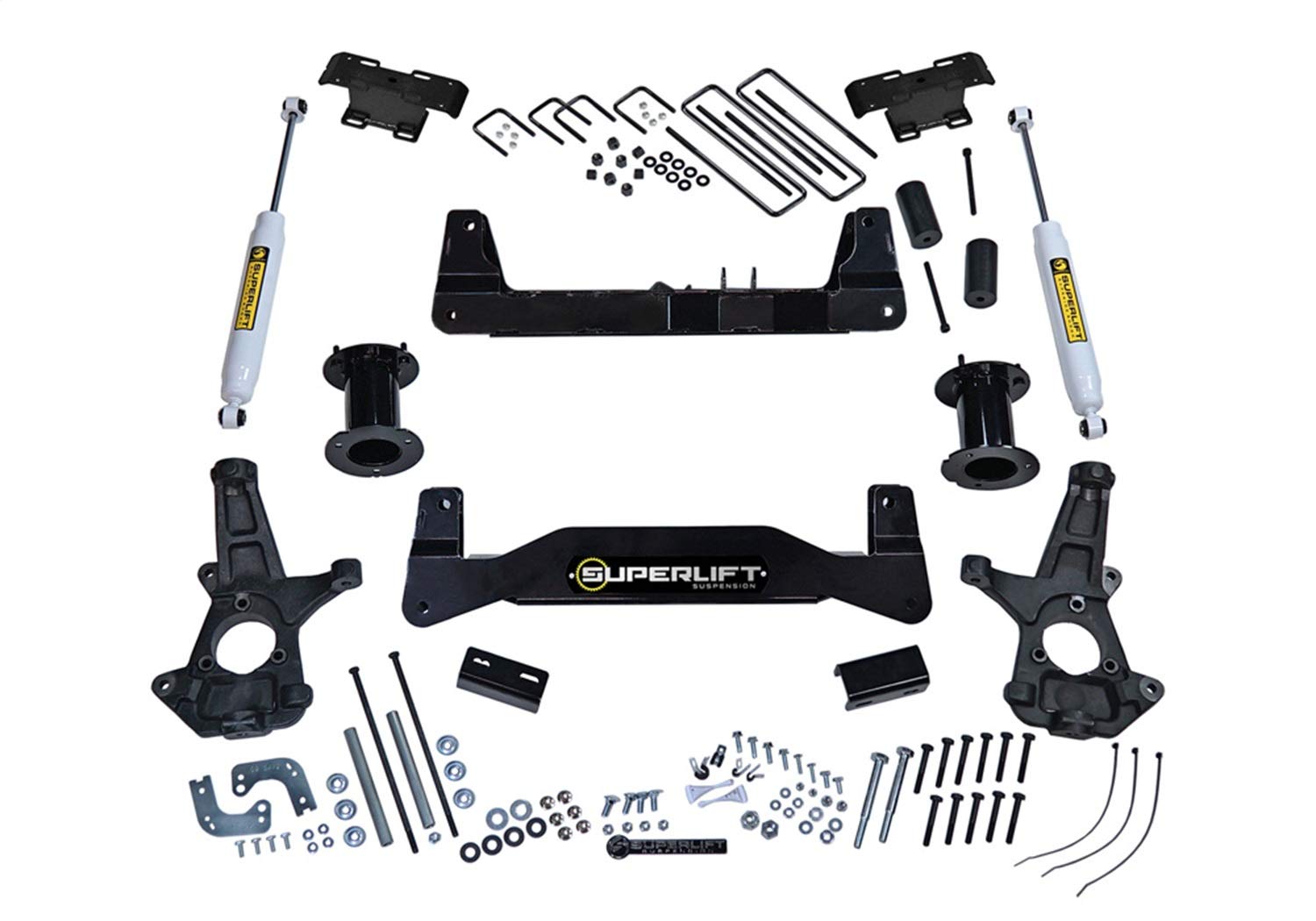 SUPERLIFT SUSPENSION RealTruck 6.5" Lift Kit | Complete Lift Kit with Strut Spacers & Shadow Series Shocks | K180 | Fits 2007-2016 Chevrolet Silverado/GMC Sierra 1500 2WD w/ OE Cast Steel Arms