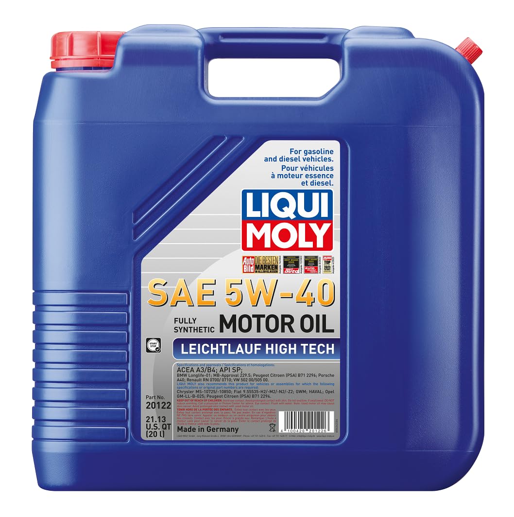 LIQUI MOLY High Tech Leichtlauf SAE 5W-40 | 20 L | Fully synthetic engine oil | SKU: 20122