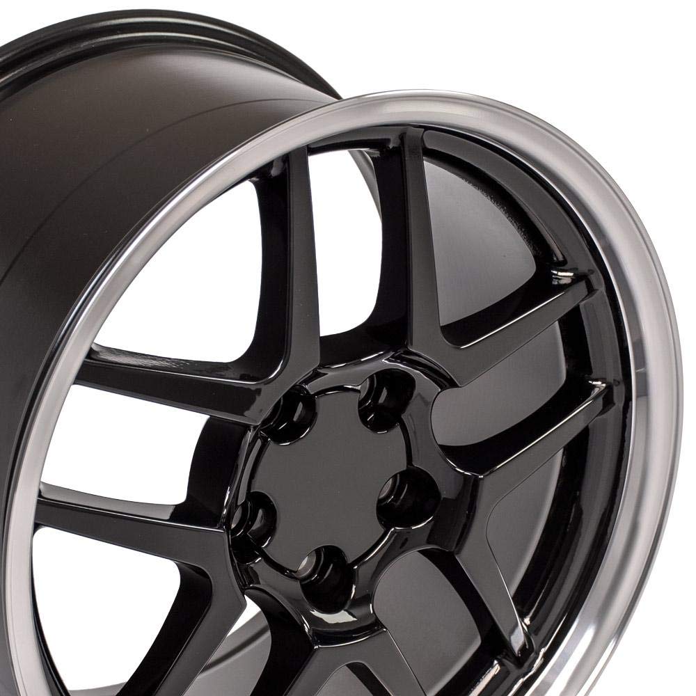 CV04 OE Wheels 18 Inch Rim Fits Corvette C5 Z06 Style 5x120.65 18x10.5 Gloss Black Machined Lip - Hollander 5124 (1)