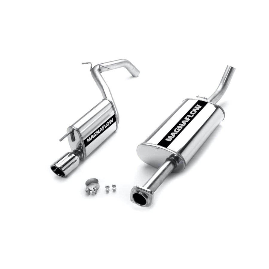 Cat-Back MagnaFlow Street Series Performance Exhaust System 16631 - Stainless Steel 2.5in Main Piping, Single Straight Passenger Side Rear Exit, Polished 4in Exhaust Tip - Performance Exhaust Kit