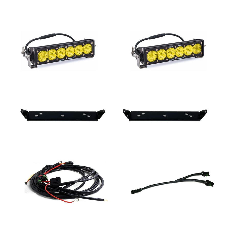 10-inch Baja Designs OnX6+ LED Bar Dual Behind Grille Light Kit for Ford F-150 Raptor 2021+ Truck (Driving/Combo; Amber)