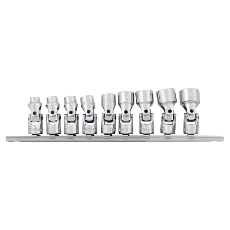 1/4-Inch Performance Tool W36981 9 Piece Drive Metric Flex Socket Set, Silver